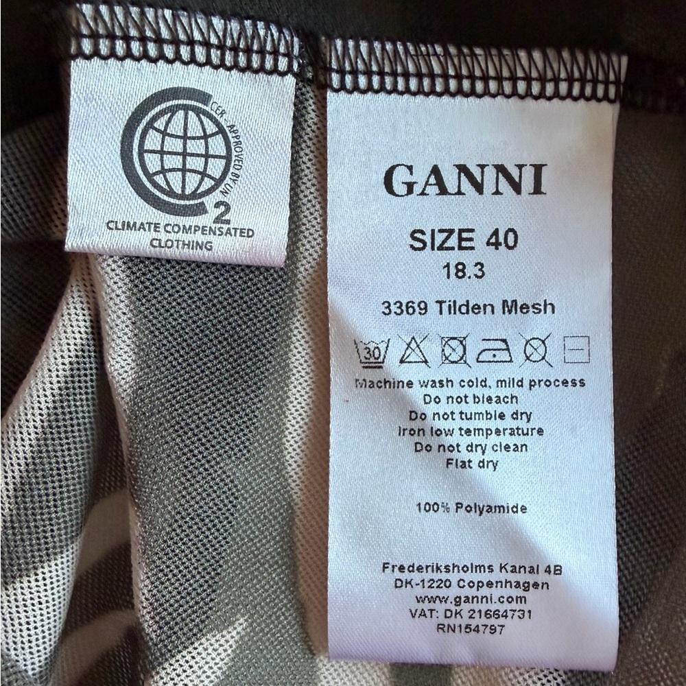 EUC GANNI Tilden Mesh Turtleneck Top Rare Zebra Print EU40 (US8/10) Brown/Cream - Picture 4 of 14
